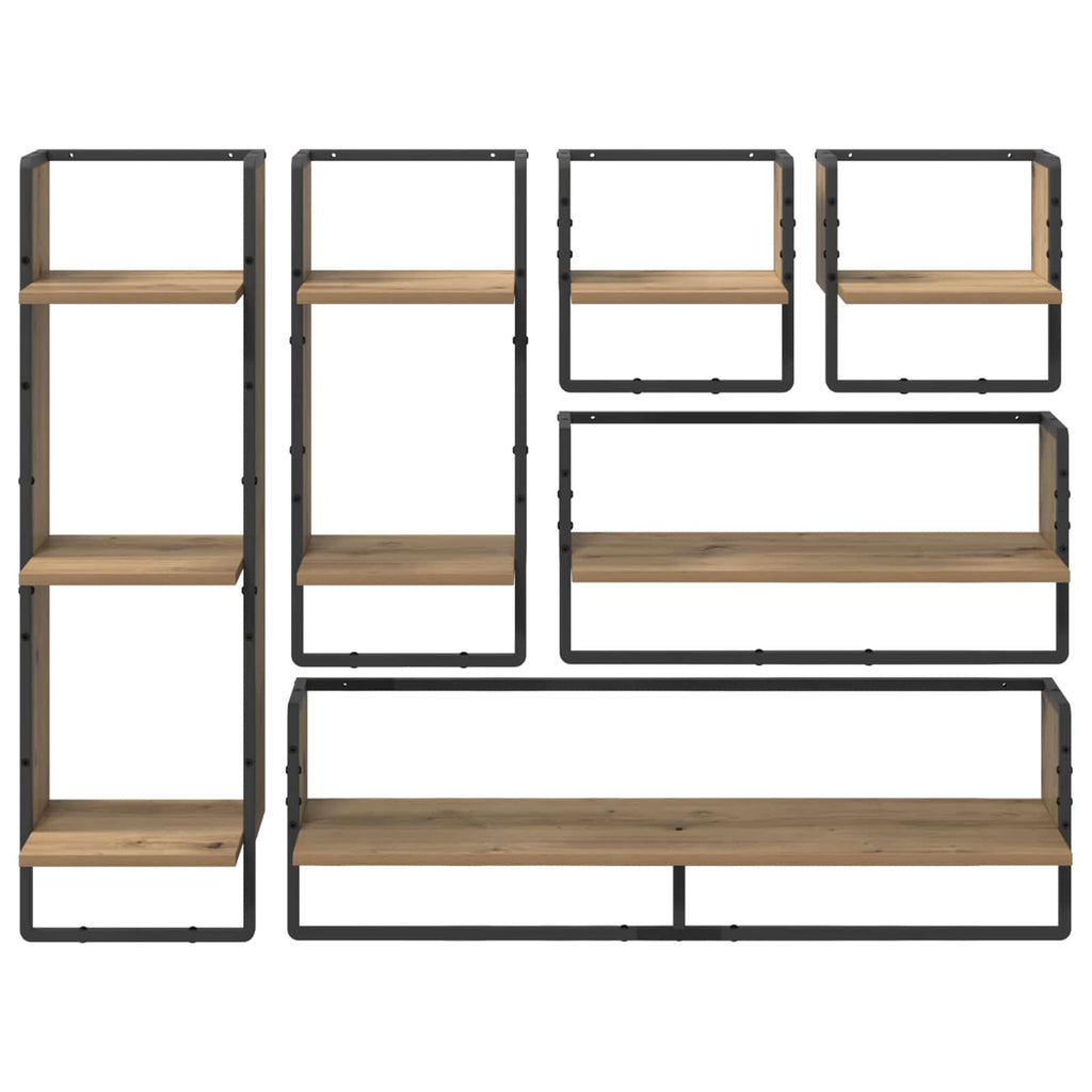 Wandregal-Set mit Regal 6 pcs Artisan-Eiche 100 x 25 x 30 cm