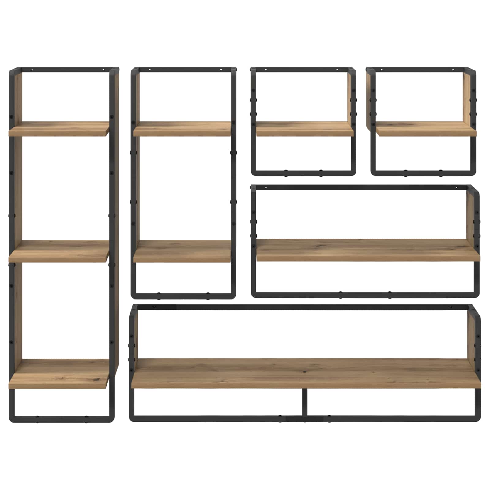 Wandregal-Set mit Regal 6 pcs Artisan-Eiche 100 x 25 x 30 cm