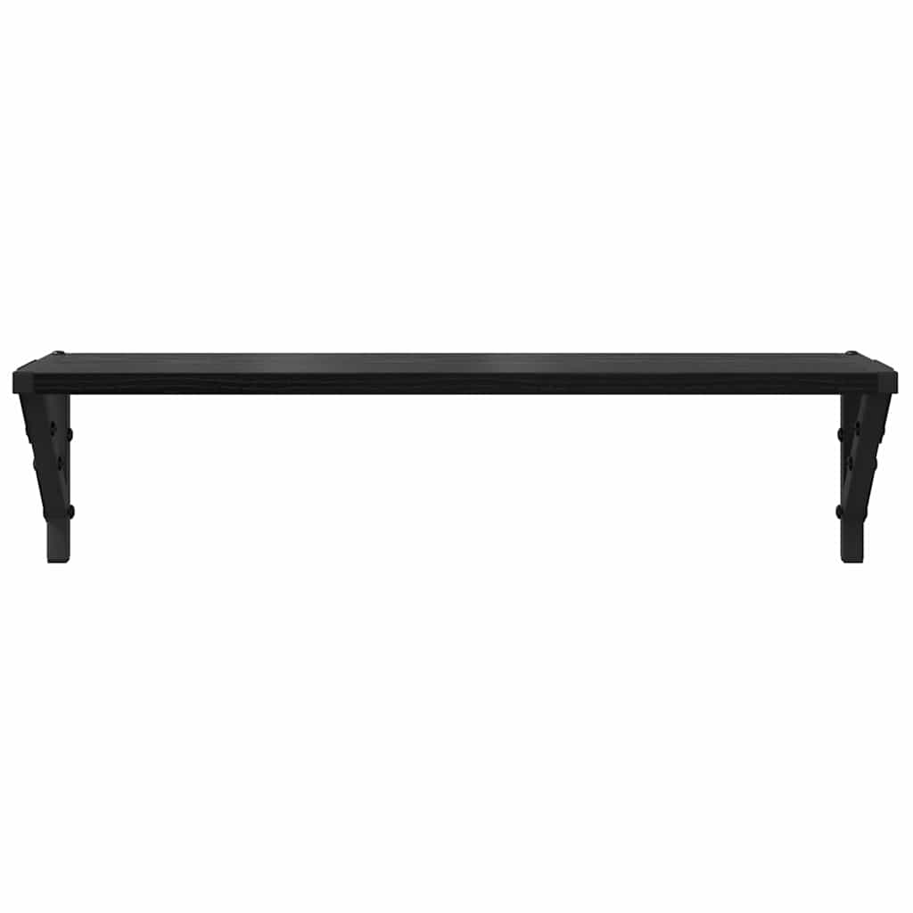 Wandregale 2 pcs Schwarz Eichen-Optik 60 x 15 x 15,5 cm