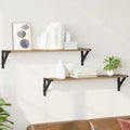 Wandregale 2 pcs Artisan-Eiche 80 x 15 x 15,5 cm Holzwerkstoff
