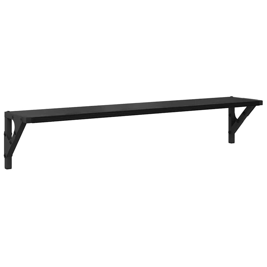 Wandregale 2 pcs Schwarz Eichen-Optik 80 x 15 x 15,5 cm
