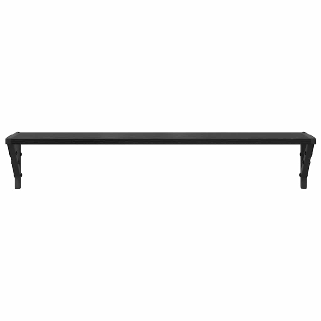Wandregale 2 pcs Schwarz Eichen-Optik 80 x 15 x 15,5 cm