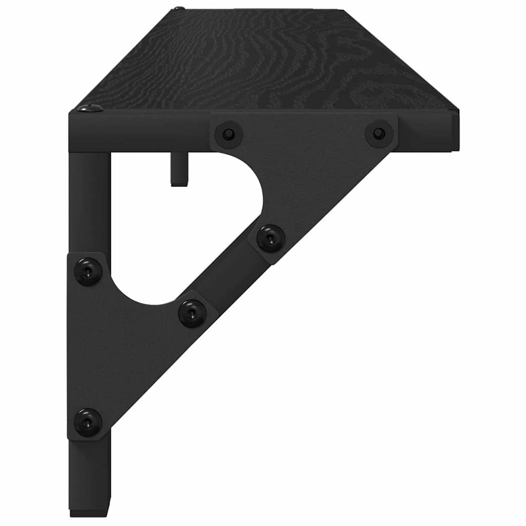 Wandregale 2 pcs Schwarz Eichen-Optik 80 x 15 x 15,5 cm