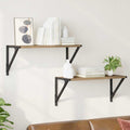 Wandregale 2 pcs Artisan-Eiche 60 x 25 x 25,5 cm Holzwerkstoff