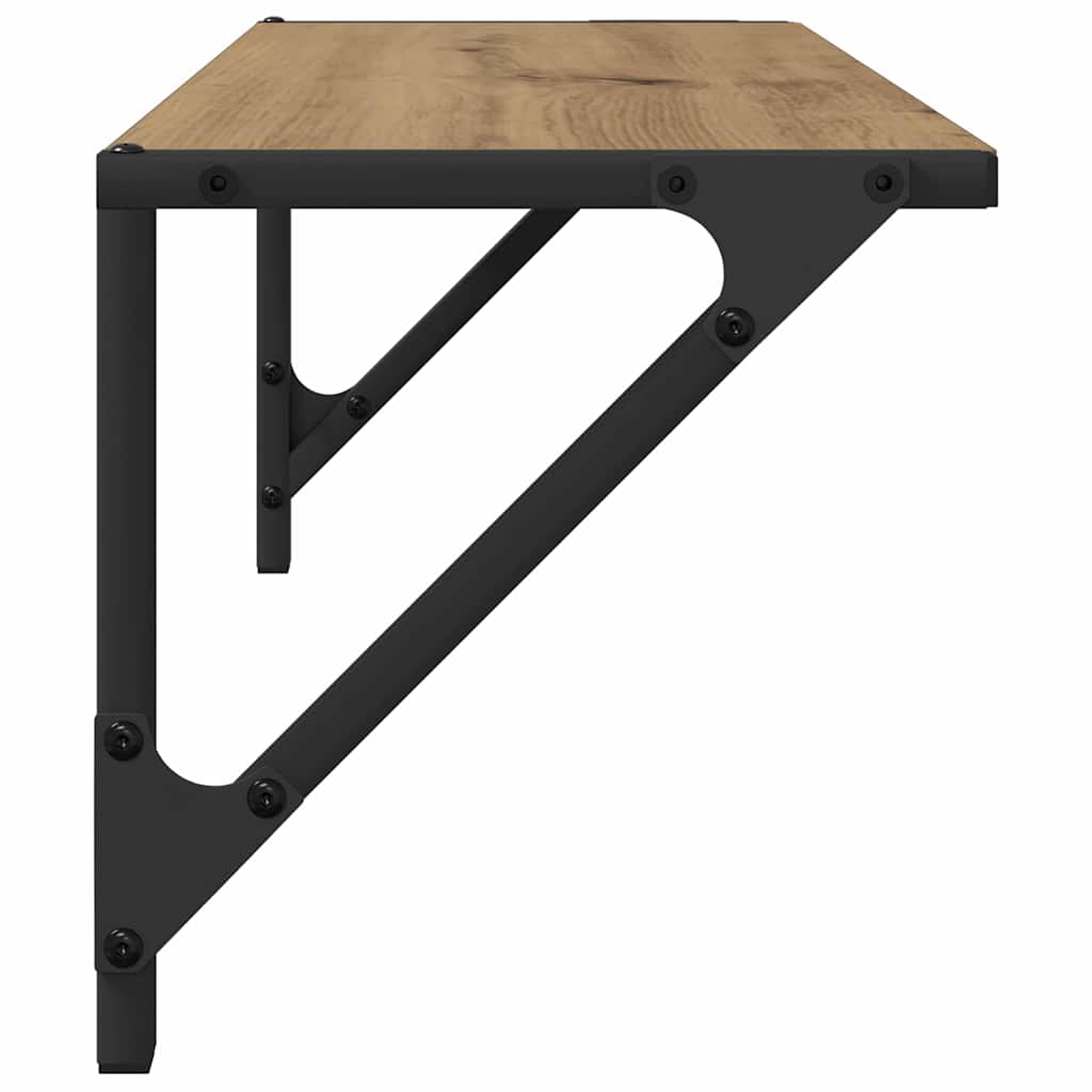 Wandregale 2 pcs Artisan-Eiche 60 x 25 x 25,5 cm Holzwerkstoff
