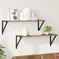 Wandregale 2 pcs Artisan-Eiche 80 x 25 x 25,5 cm Holzwerkstoff