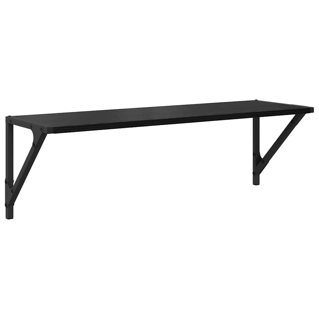 Wandregale 2 pcs Schwarz Eichen-Optik 80 x 25 x 25,5 cm