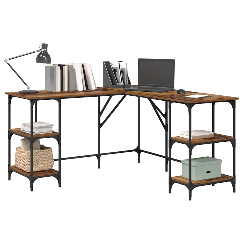 Schreibtisch Altholz 139 x 139 x 75 cm Holzwerkstoff