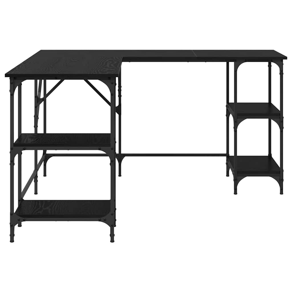 Schreibtisch Schwarz Eichen-Optik 139 x 139 x 75 cm