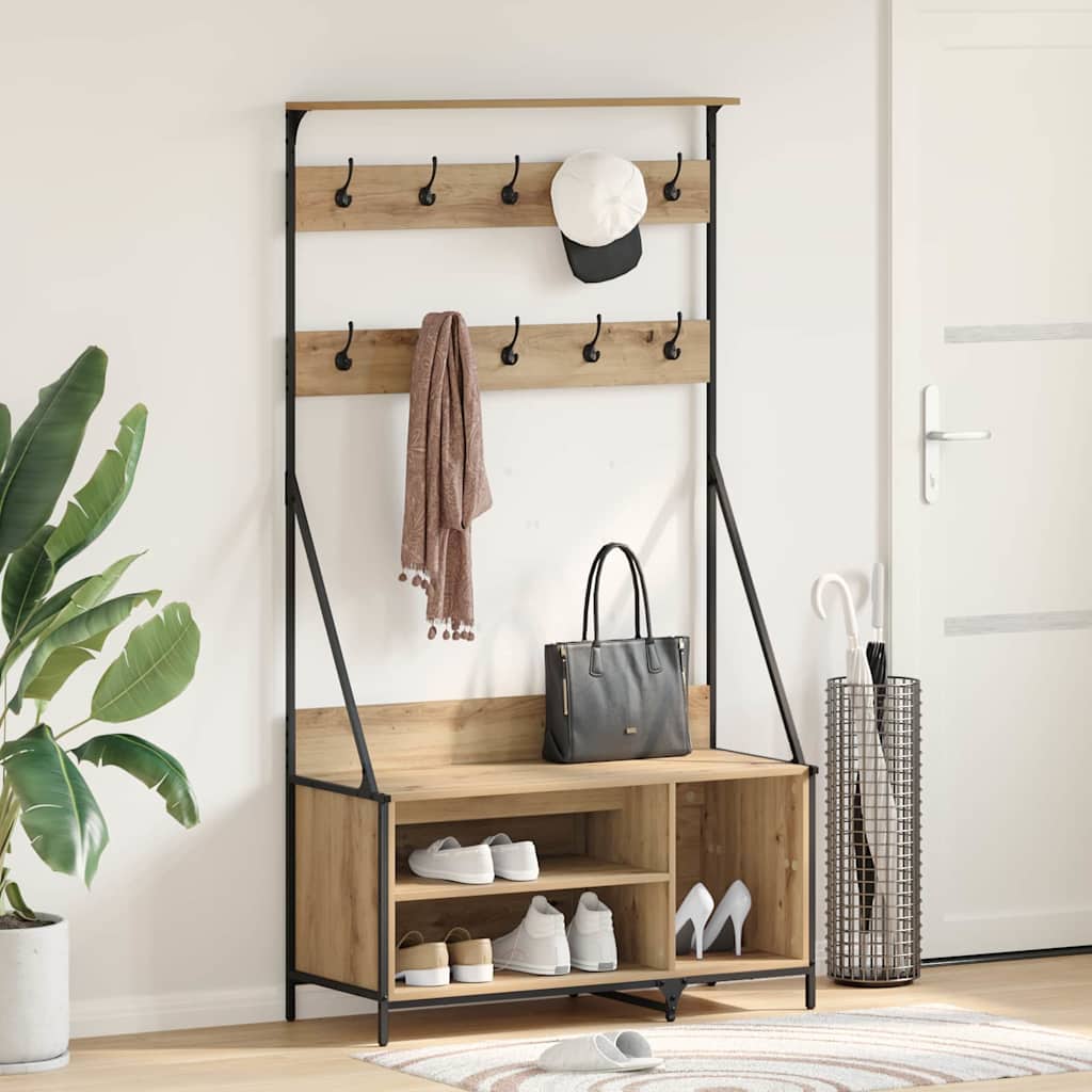 Kleiderständer Artisan-Eiche 100 x 41 x 184 cm Holzwerkstoff