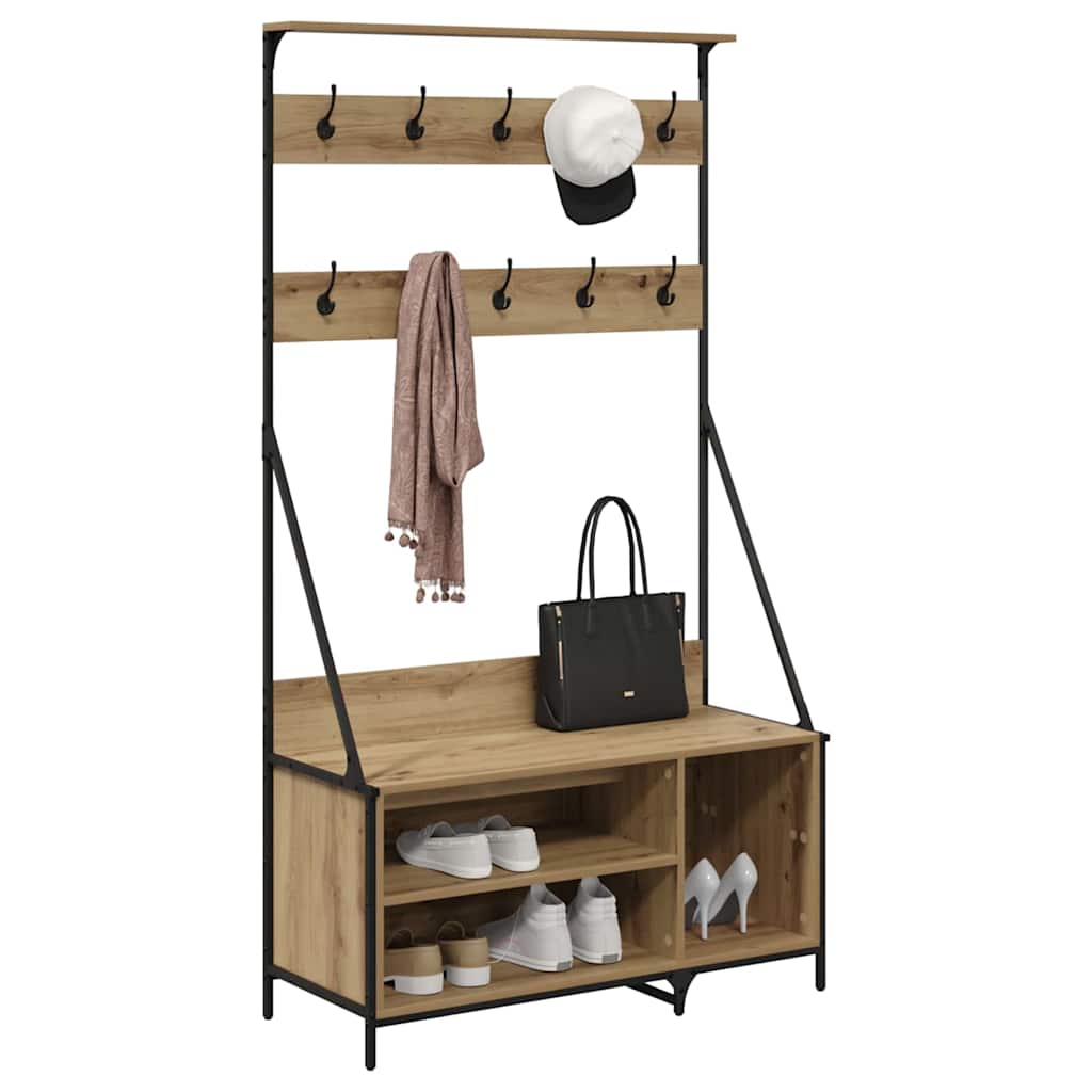 Kleiderständer Artisan-Eiche 100 x 41 x 184 cm Holzwerkstoff