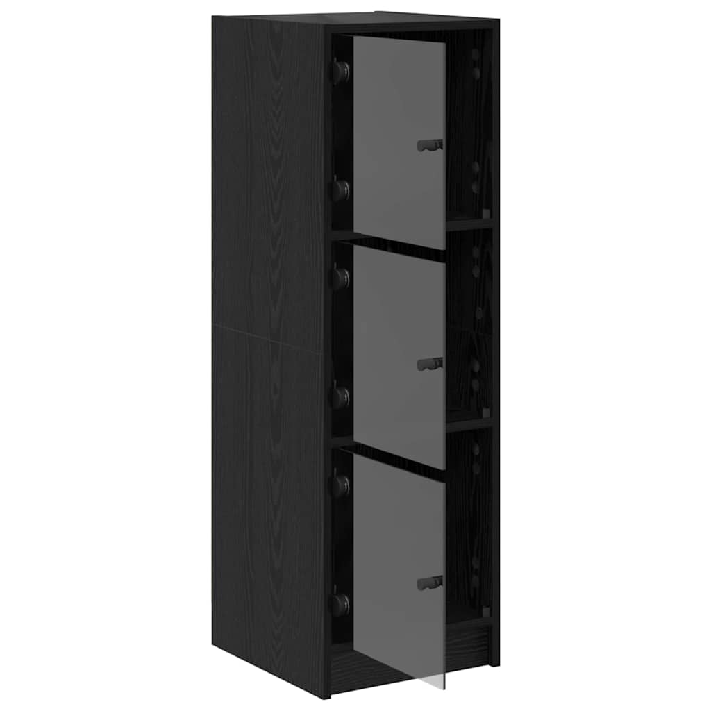 Highboard Schwarz Eichen-Optik 35 x 37 x 109 cm Holzwerkstoff