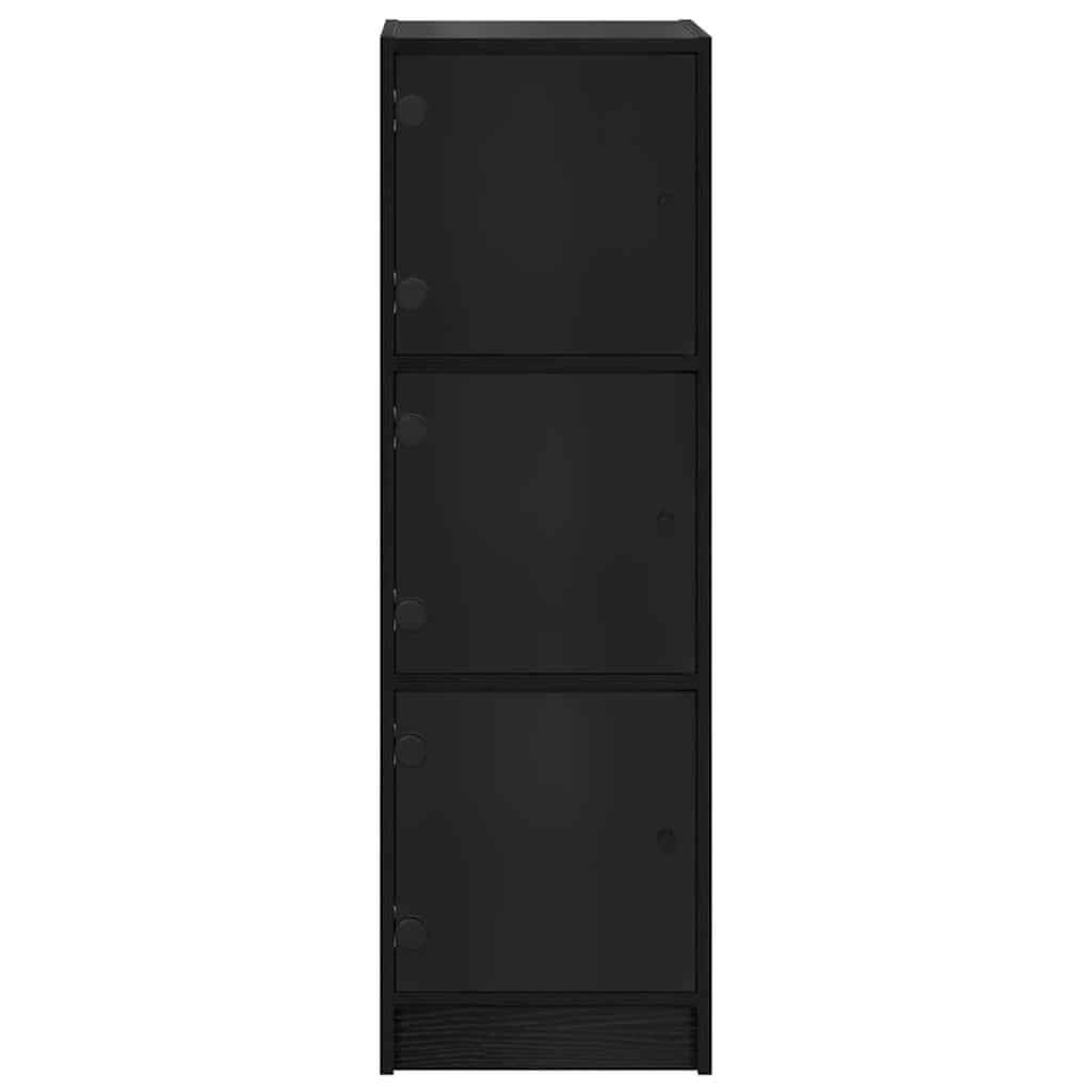 Highboard Schwarz Eichen-Optik 35 x 37 x 109 cm Holzwerkstoff