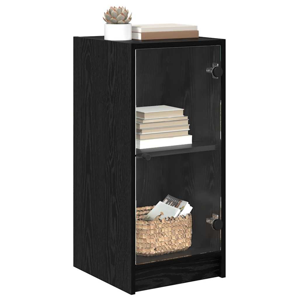 Sideboard Schwarz Eichen-Optik 35 x 37 x 76 cm Holzwerkstoff