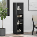 Highboard Schwarz Eichen-Optik 35 x 37 x 142 cm Holzwerkstoff
