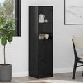 Highboard Schwarz Eichen-Optik 35 x 37 x 142 cm Holzwerkstoff