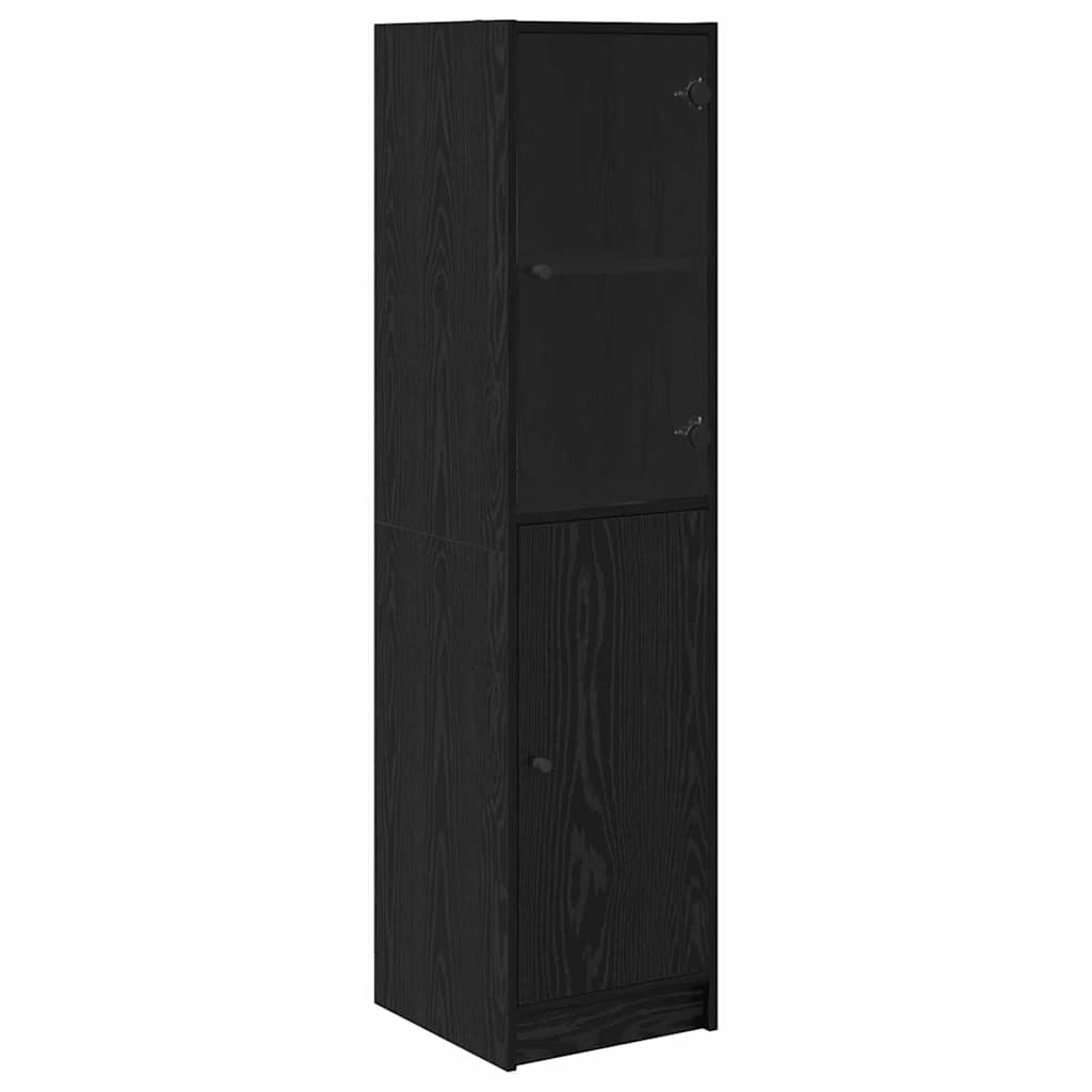 Highboard Schwarz Eichen-Optik 35 x 37 x 142 cm Holzwerkstoff