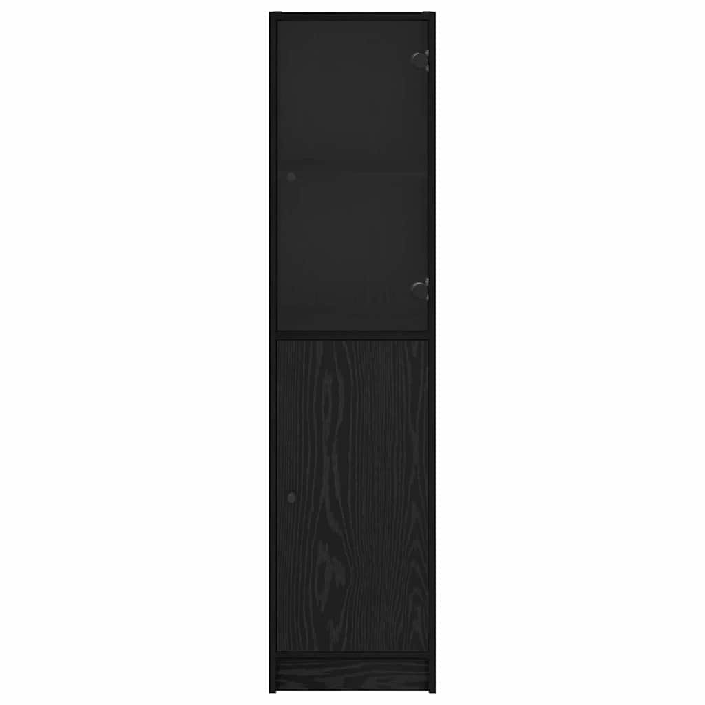 Highboard Schwarz Eichen-Optik 35 x 37 x 142 cm Holzwerkstoff
