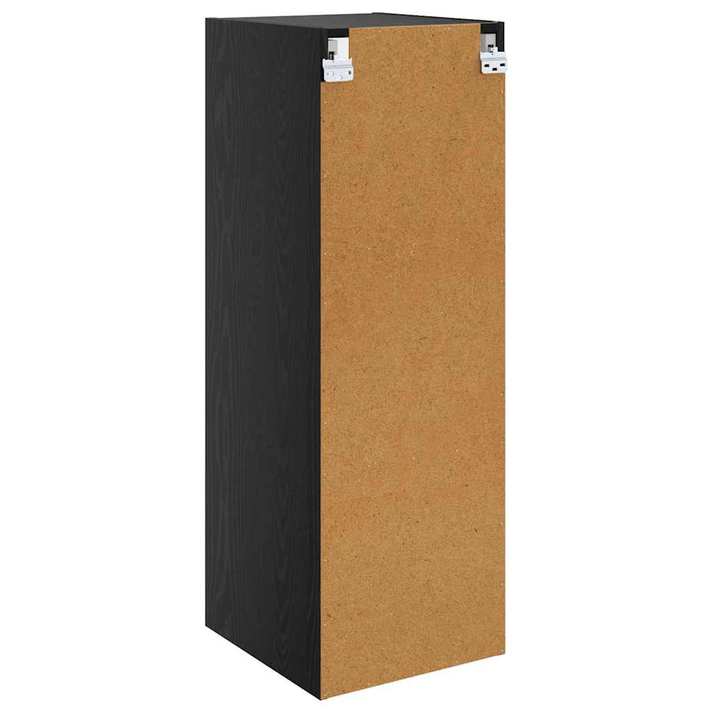 Wandschrank Schwarz Eichen-Optik 35 x 37 x 102 cm Holzwerkstoff