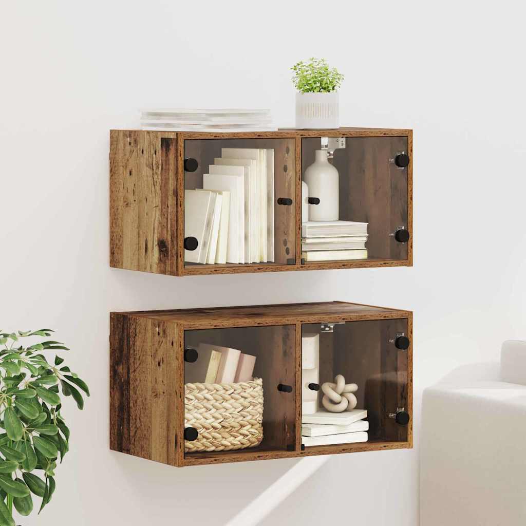 Wandschränke 2 pcs Altholz 68 x 37 x 35 cm Holzwerkstoff