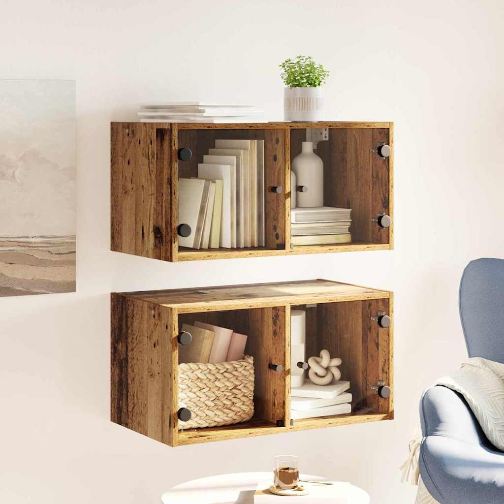 Wandschränke 2 pcs Altholz 68 x 37 x 35 cm Holzwerkstoff