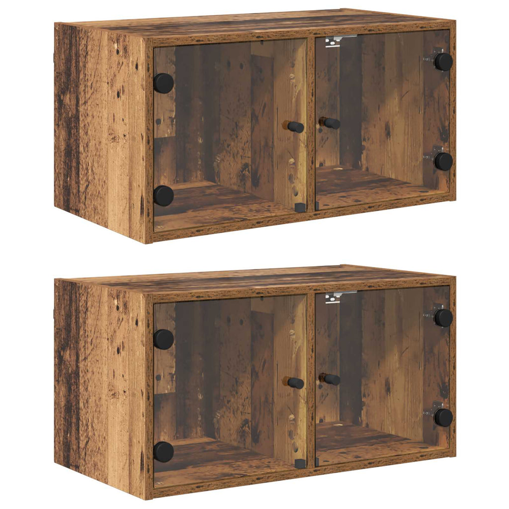 Wandschränke 2 pcs Altholz 68 x 37 x 35 cm Holzwerkstoff