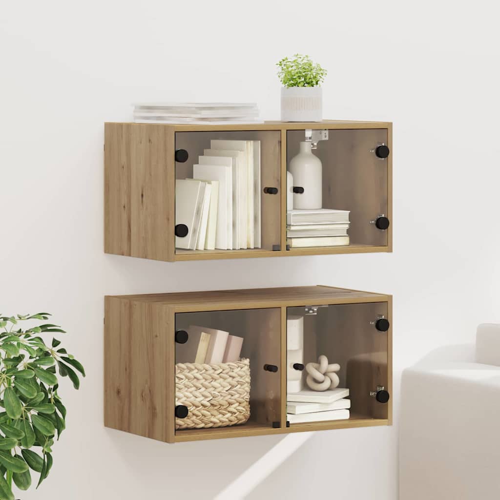 Wandschränke 2 pcs Artisan-Eiche 68 x 37 x 35 cm Holzwerkstoff