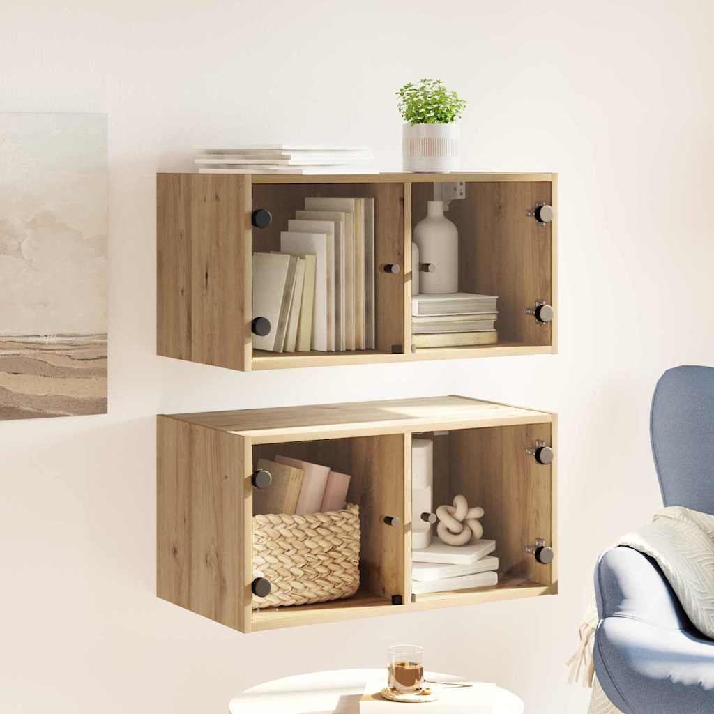 Wandschränke 2 pcs Artisan-Eiche 68 x 37 x 35 cm Holzwerkstoff
