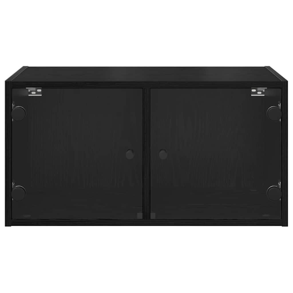 Wandschrank Schwarz Eichen-Optik 68 x 37 x 35 cm Holzwerkstoff