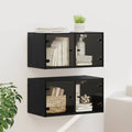 Wandschränke 2 pcs Schwarz Eichen-Optik 68 x 37 x 35 cm