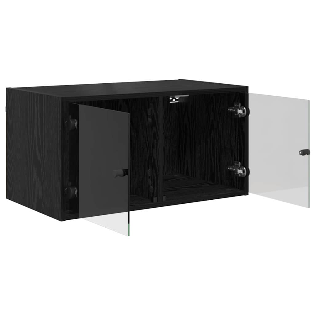 Wandschränke 2 pcs Schwarz Eichen-Optik 68 x 37 x 35 cm