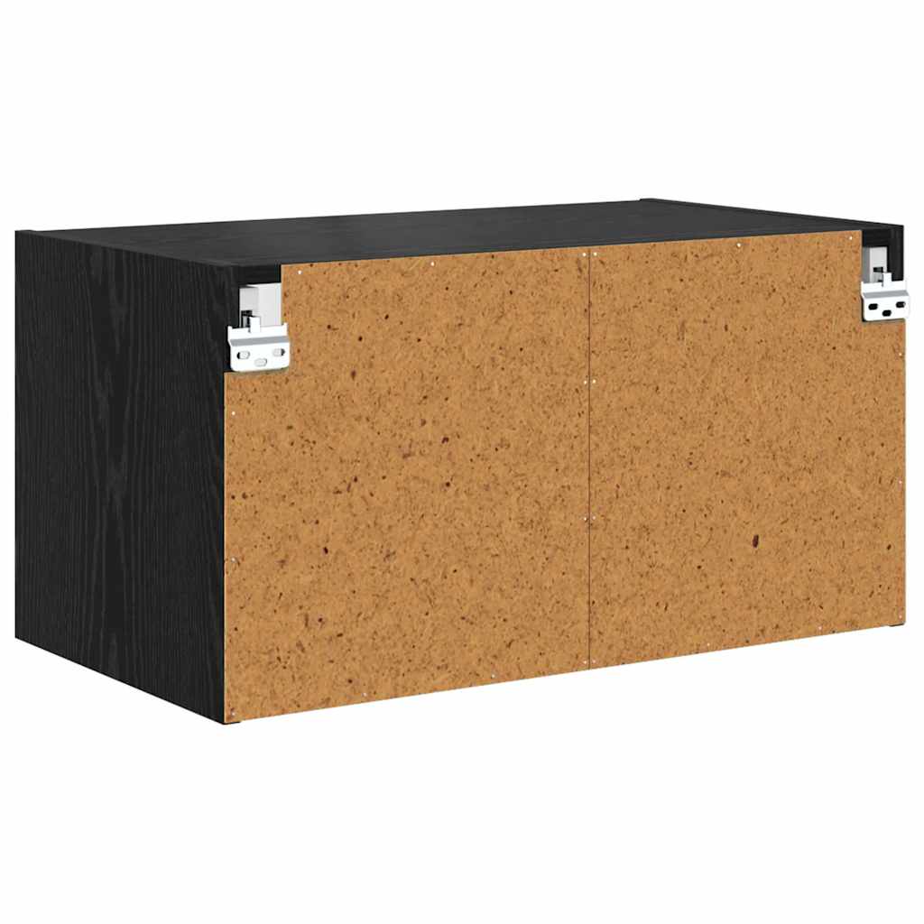 Wandschränke 2 pcs Schwarz Eichen-Optik 68 x 37 x 35 cm