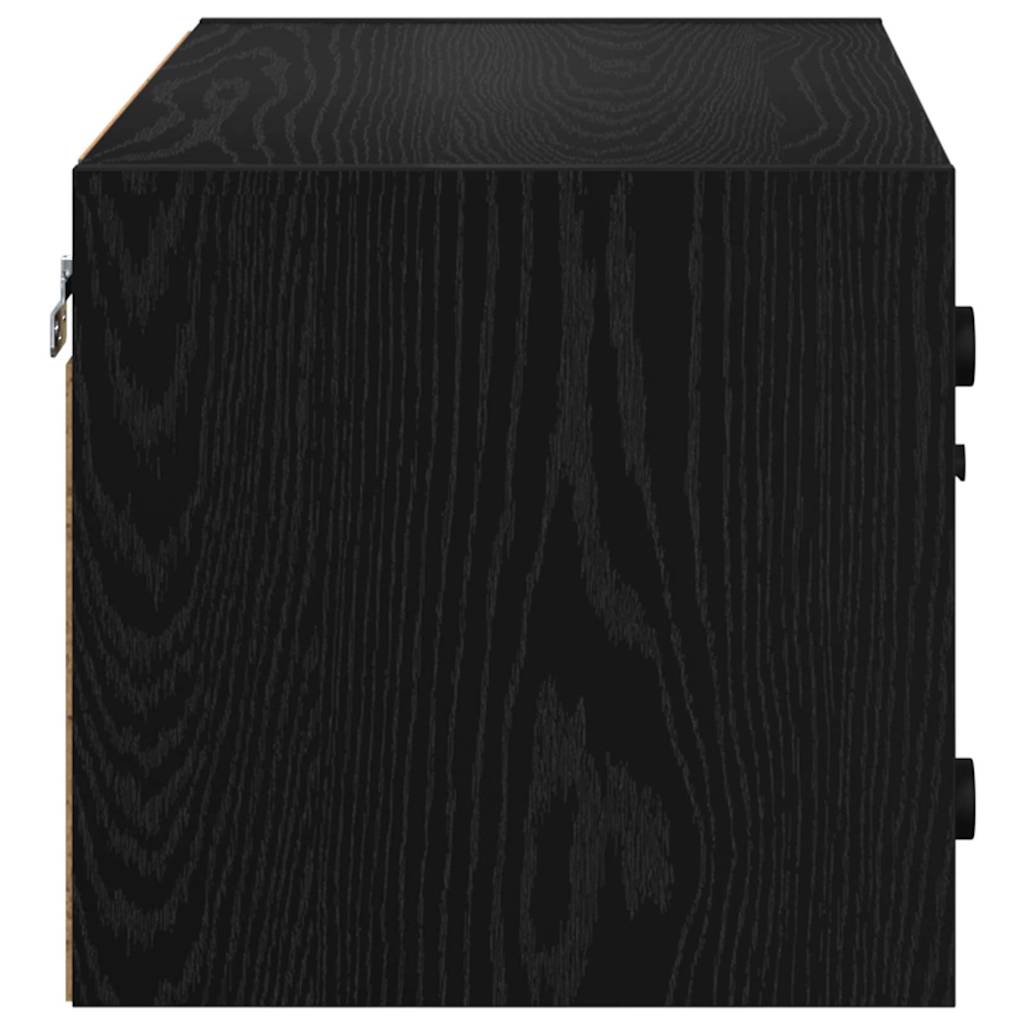 Wandschränke 2 pcs Schwarz Eichen-Optik 68 x 37 x 35 cm