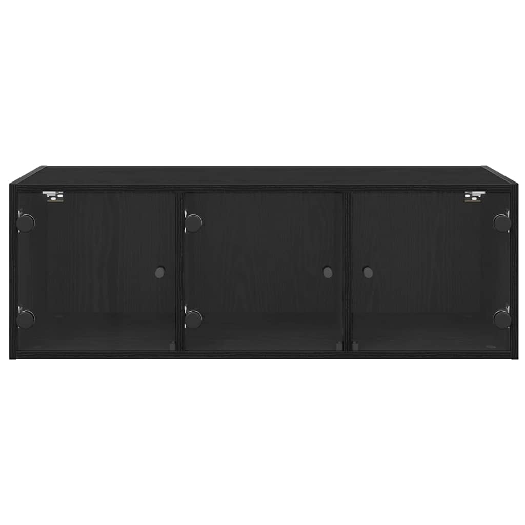 Wandschrank Schwarz Eichen-Optik 102 x 37 x 35 cm Holzwerkstoff