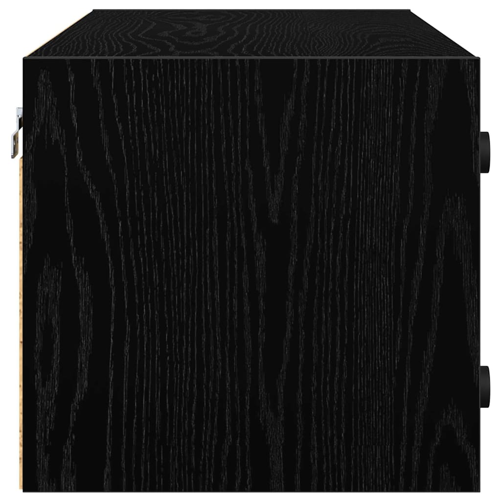Wandschrank Schwarz Eichen-Optik 102 x 37 x 35 cm Holzwerkstoff