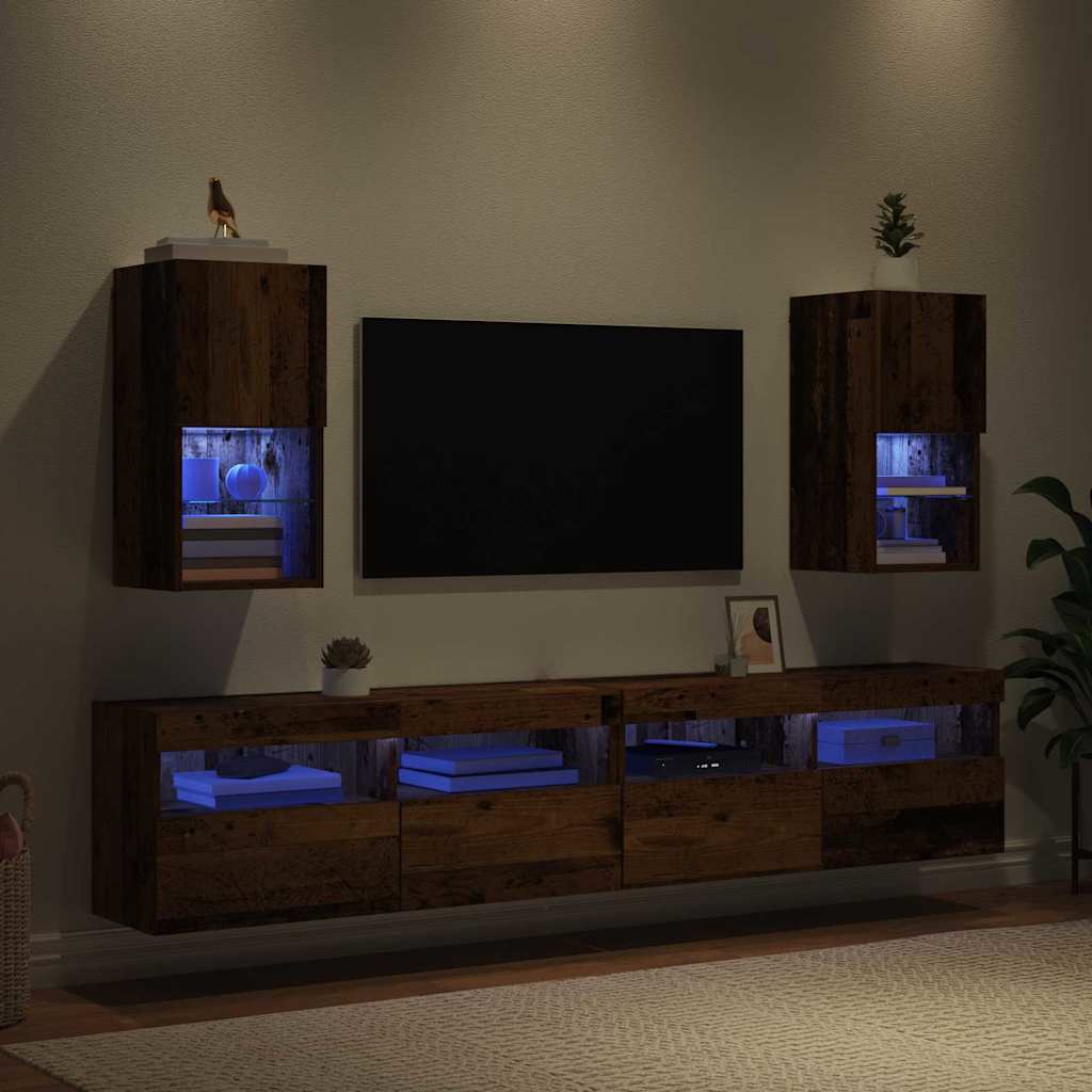 Wandmontierte TV-Schränke 2 pcs Altholz 30,5 x 30 x 60 cm