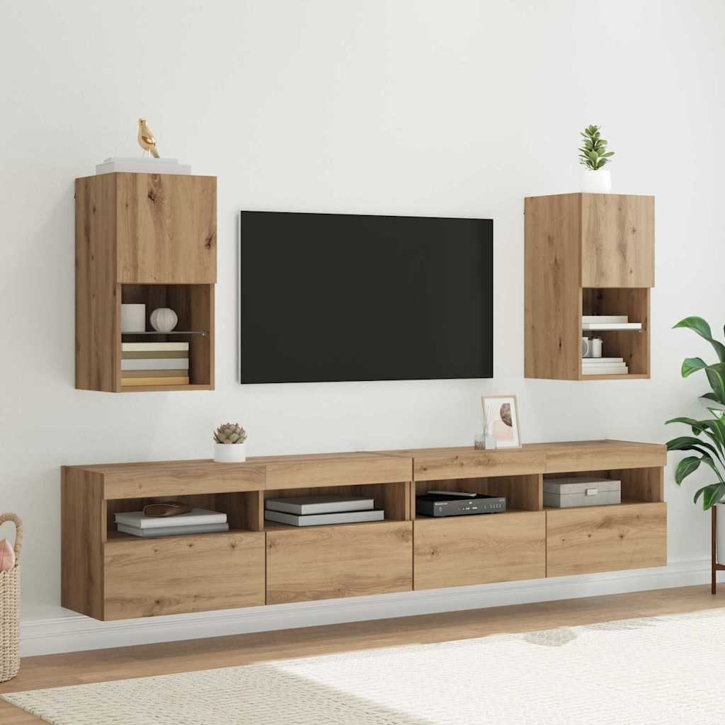 Wandmontierte TV-Schränke 2 pcs Artisan-Eiche 30,5 x 30 x 60 cm
