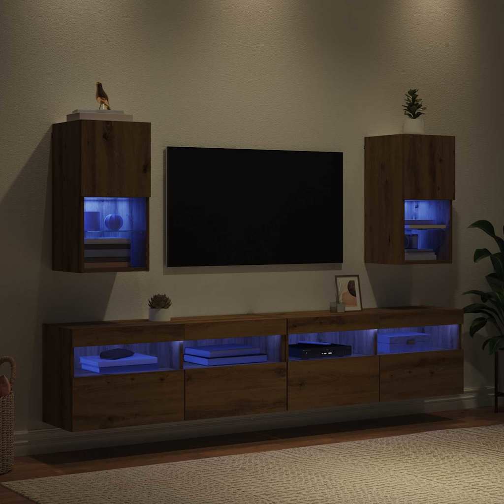 Wandmontierte TV-Schränke 2 pcs Artisan-Eiche 30,5 x 30 x 60 cm