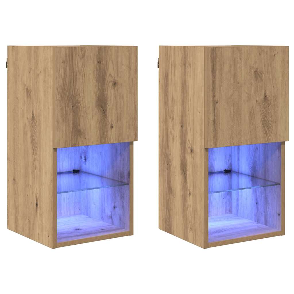 Wandmontierte TV-Schränke 2 pcs Artisan-Eiche 30,5 x 30 x 60 cm