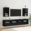 Wandmontierte TV-Schränke mit LED 2 pcs Schwarz Eichen-Optik