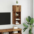 Wandmontierter TV-Schrank mit LED Altholz 30,5 x 30 x 90 cm