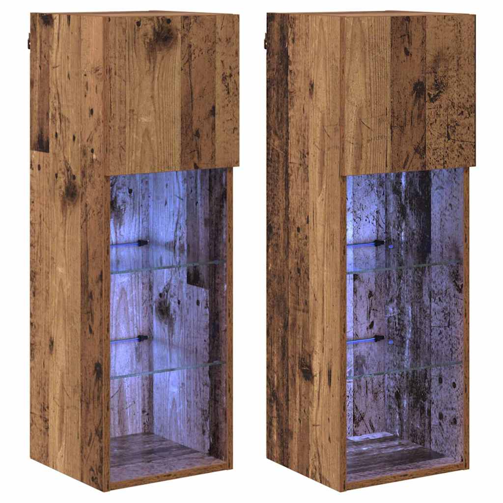 Wandmontierte TV-Schränke 2 pcs Altholz 30,5 x 30 x 90 cm