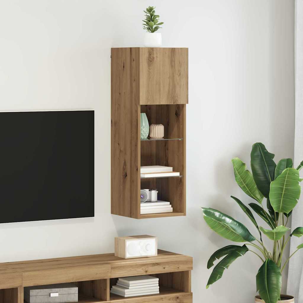 Wandmontierter TV-Schrank Artisan-Eiche 30,5 x 30 x 90 cm