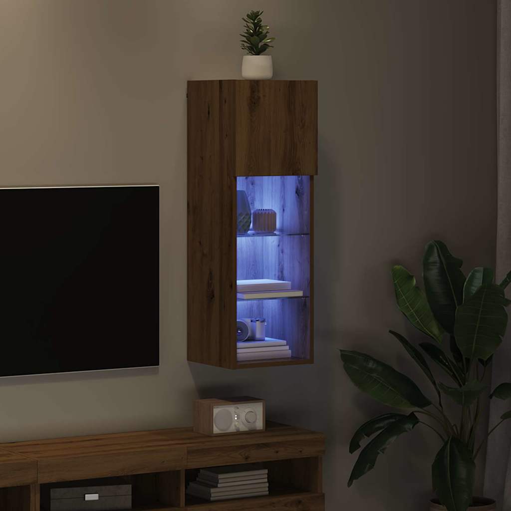Wandmontierter TV-Schrank Artisan-Eiche 30,5 x 30 x 90 cm