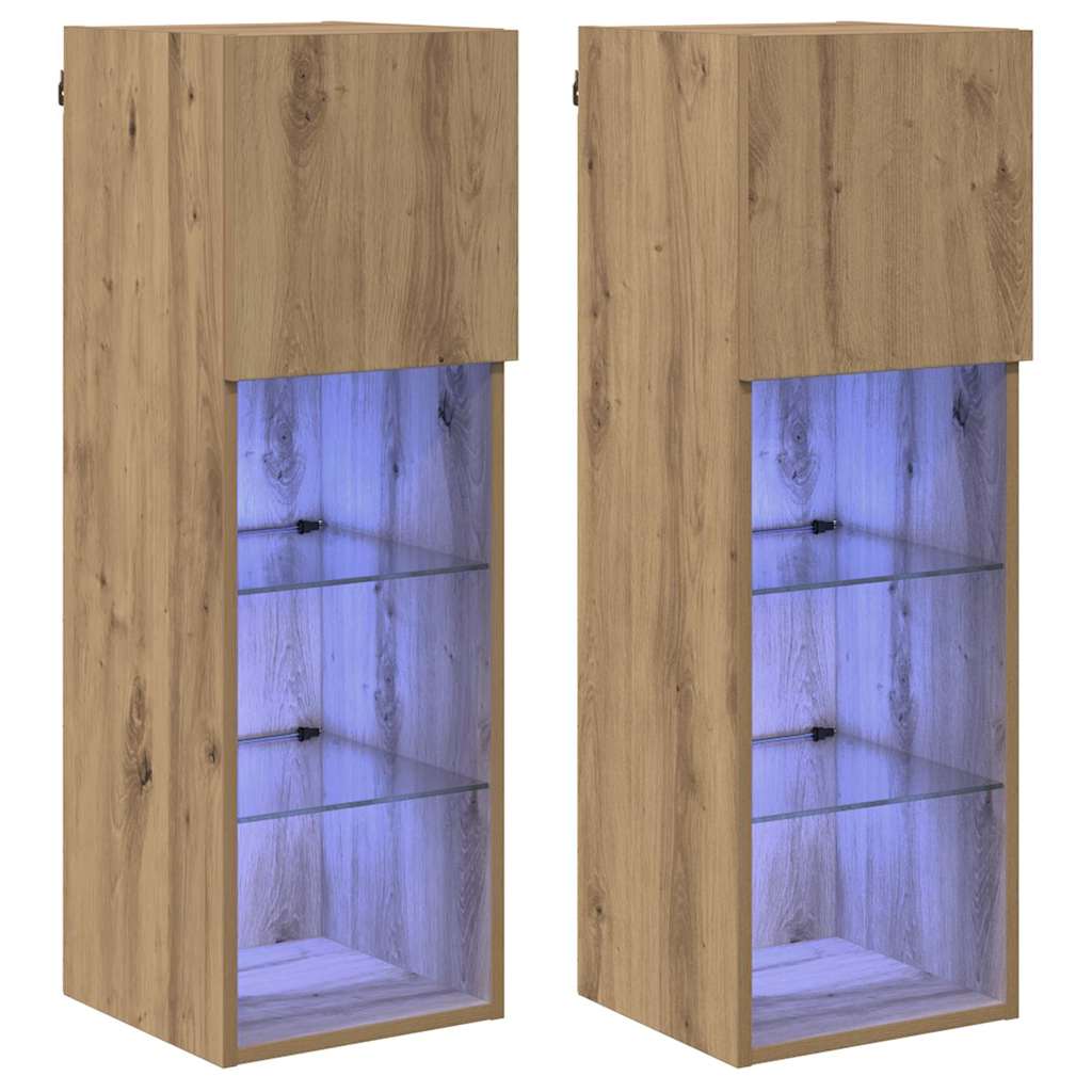 Wandmontierte TV-Schränke 2 pcs Artisan-Eiche 30,5 x 30 x 90 cm
