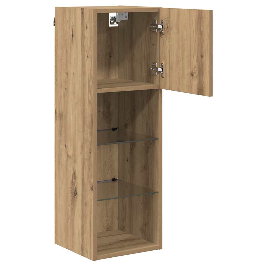 Wandmontierte TV-Schränke 2 pcs Artisan-Eiche 30,5 x 30 x 90 cm
