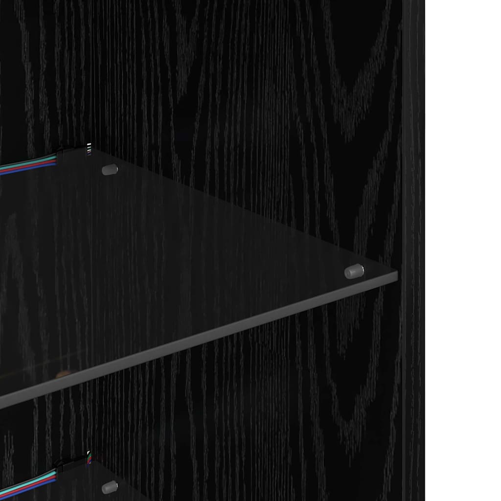 Wandmontierte TV-Schränke mit LED 2 pcs Schwarz Eichen-Optik