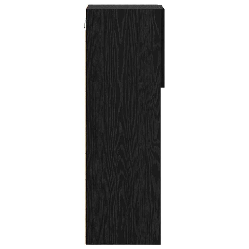 Wandmontierte TV-Schränke mit LED 2 pcs Schwarz Eichen-Optik