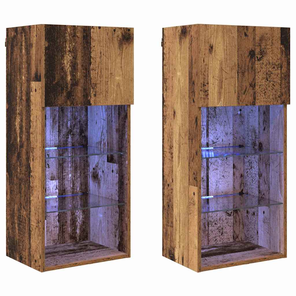 Wandmontierte TV-Schränke 2 pcs Altholz 40,5 x 30 x 90 cm