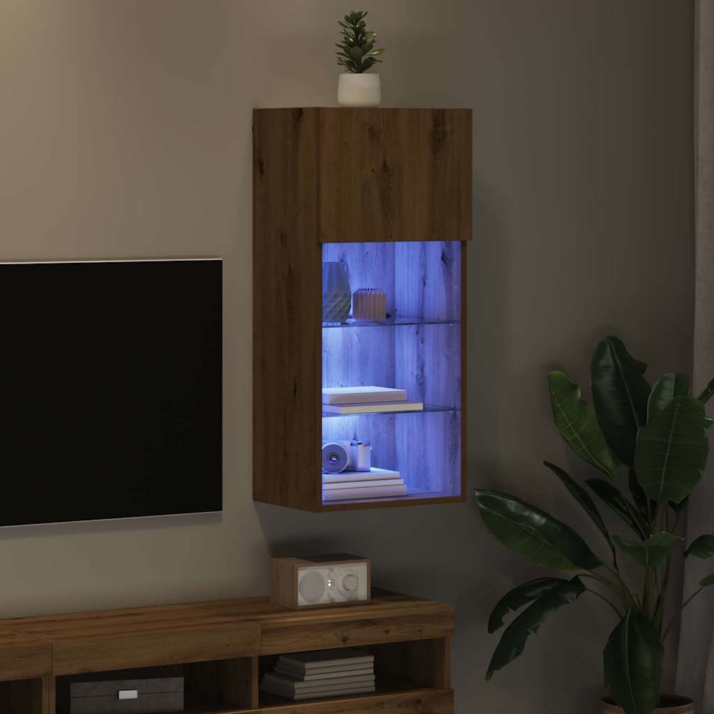 Wandmontierter TV-Schrank Artisan-Eiche 40,5 x 30 x 90 cm